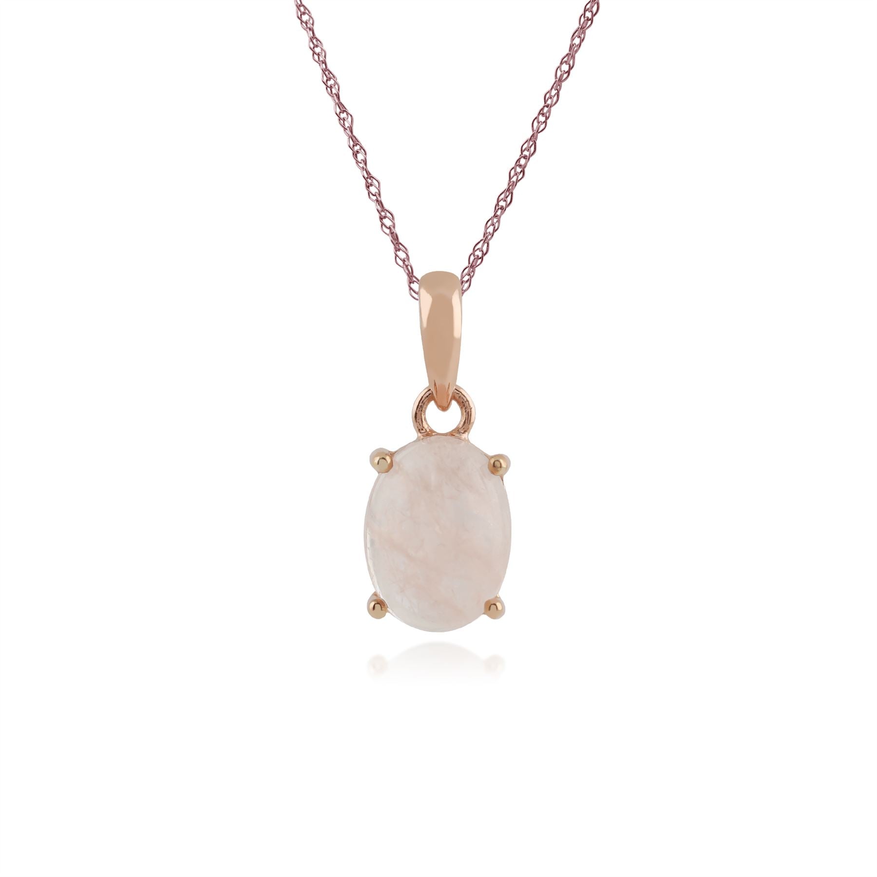 Bracelet et Pendentif Classique Argent 925 Plaqué Or Rose Morganite Opaque