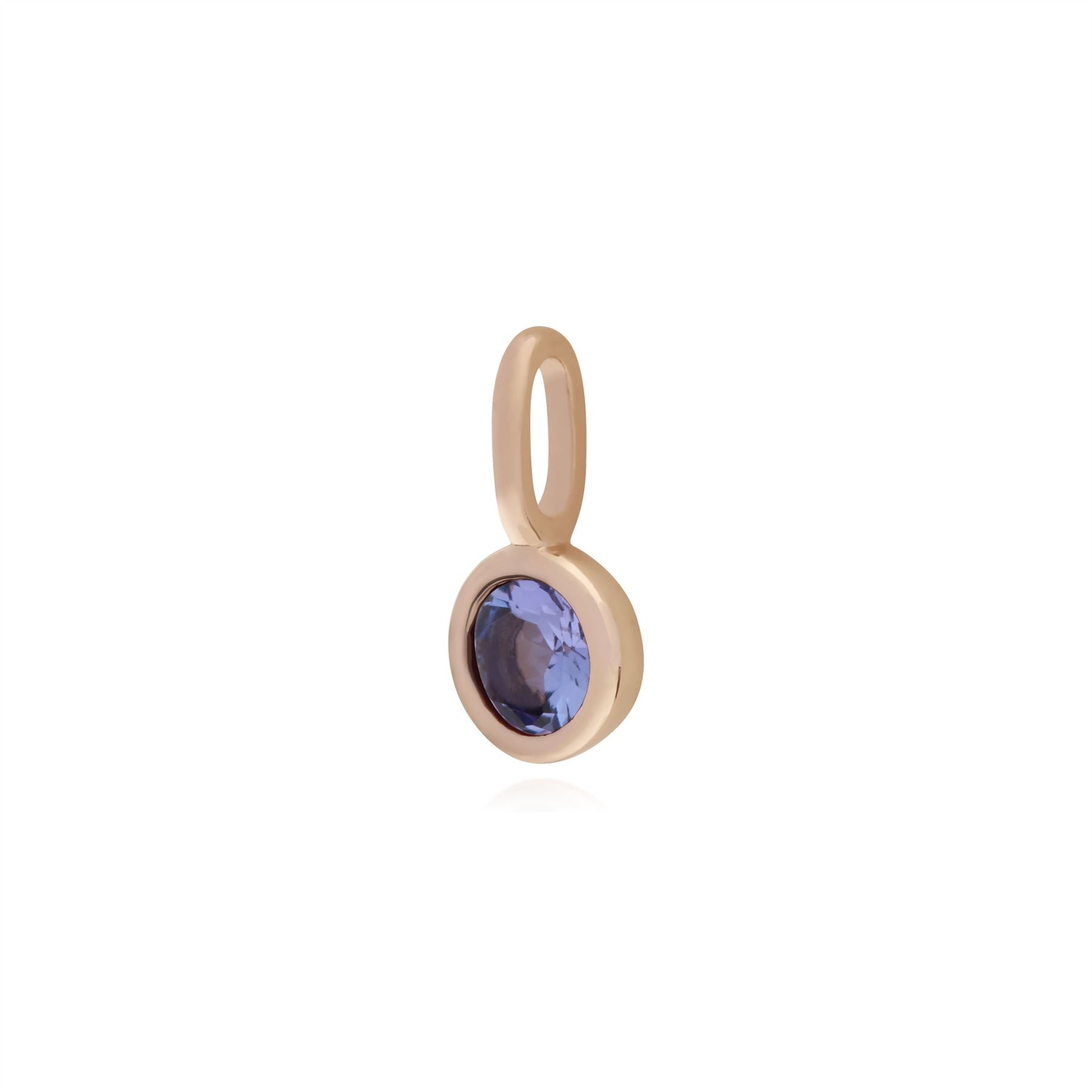 Charms Classique Argent 925 Plaqué Or Rose Tanzanite