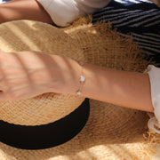 Bracelet Slice Argent 925 Plaqué Or Rose Nacre