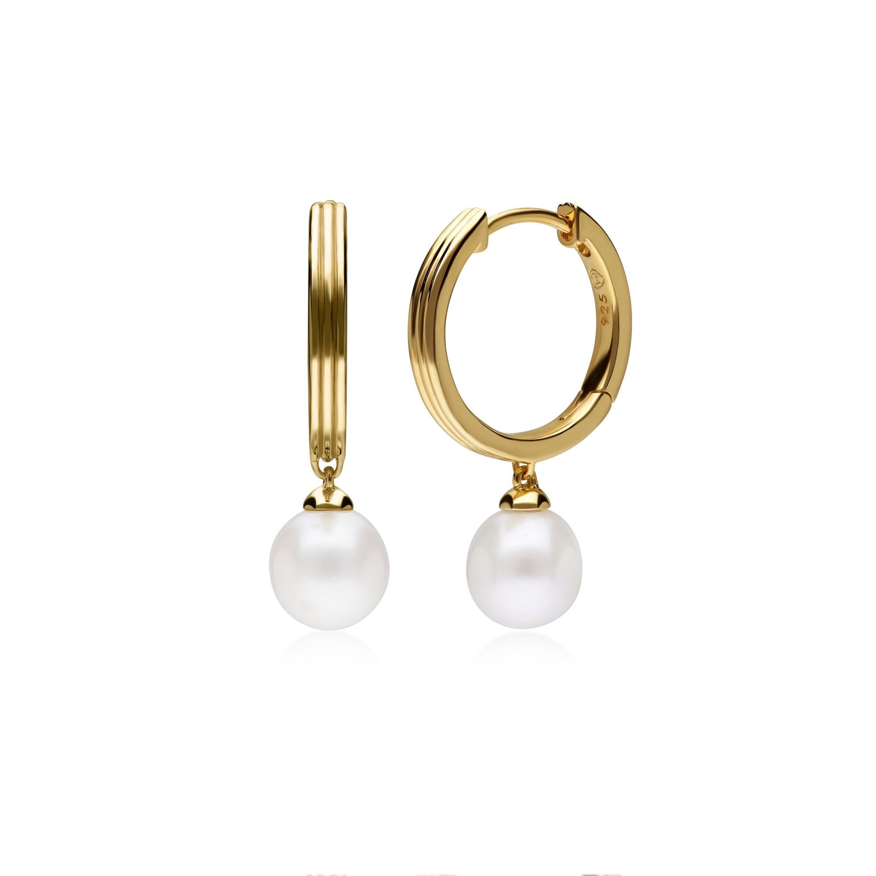 Boucles d'Oreilles Créoles Caruso avec Perle