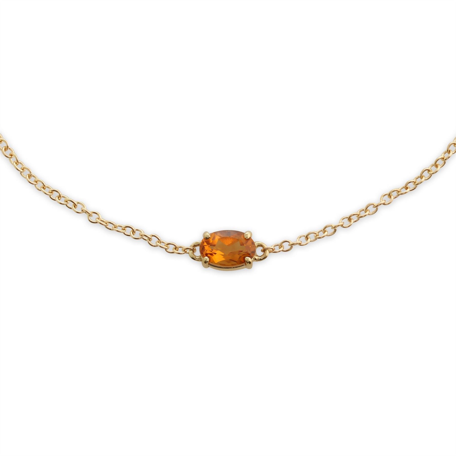 Bracelet Classique Or Jaune 375 Citrine Ovale