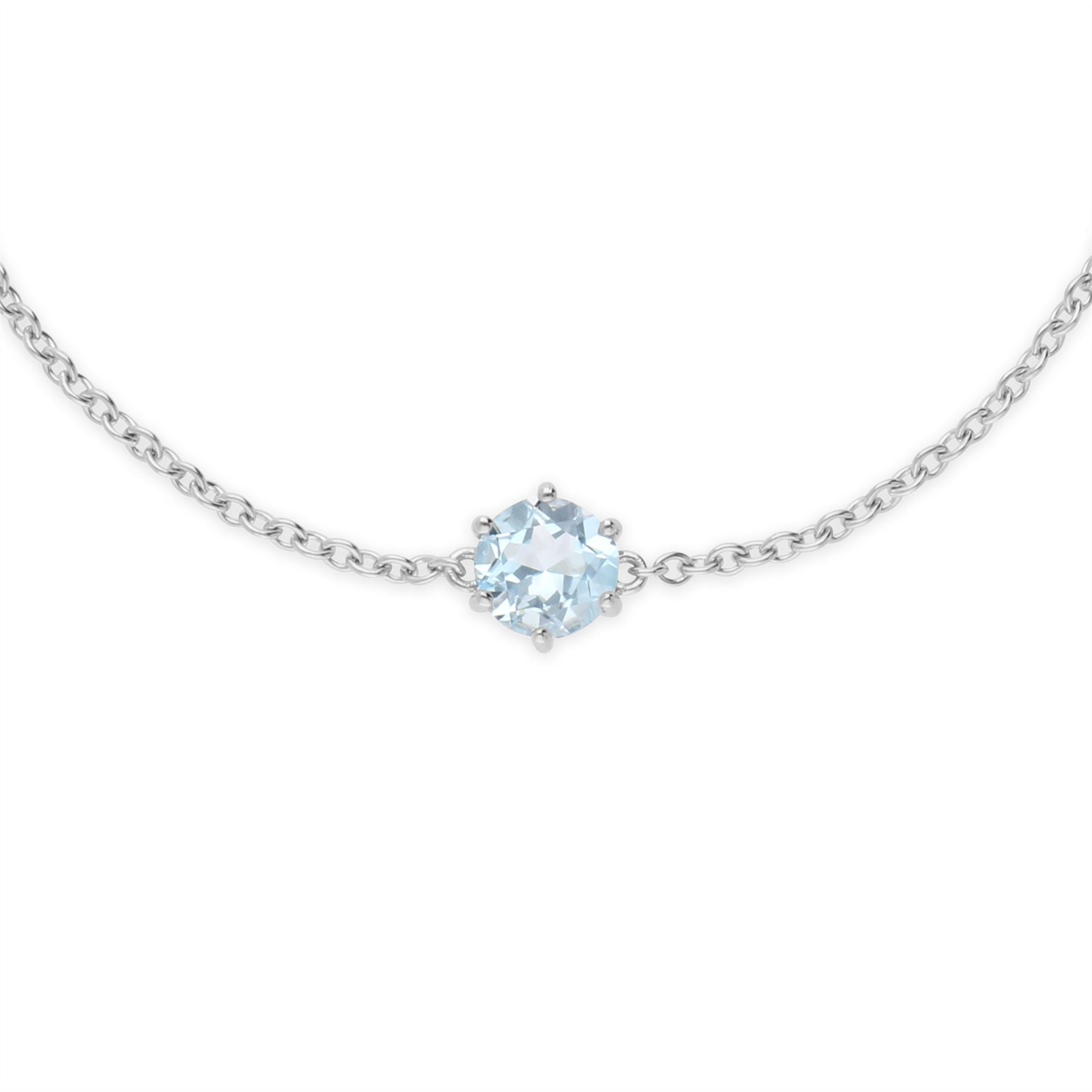 Bracelet Classique Argent 925 Topaze Bleu sertis Griffes