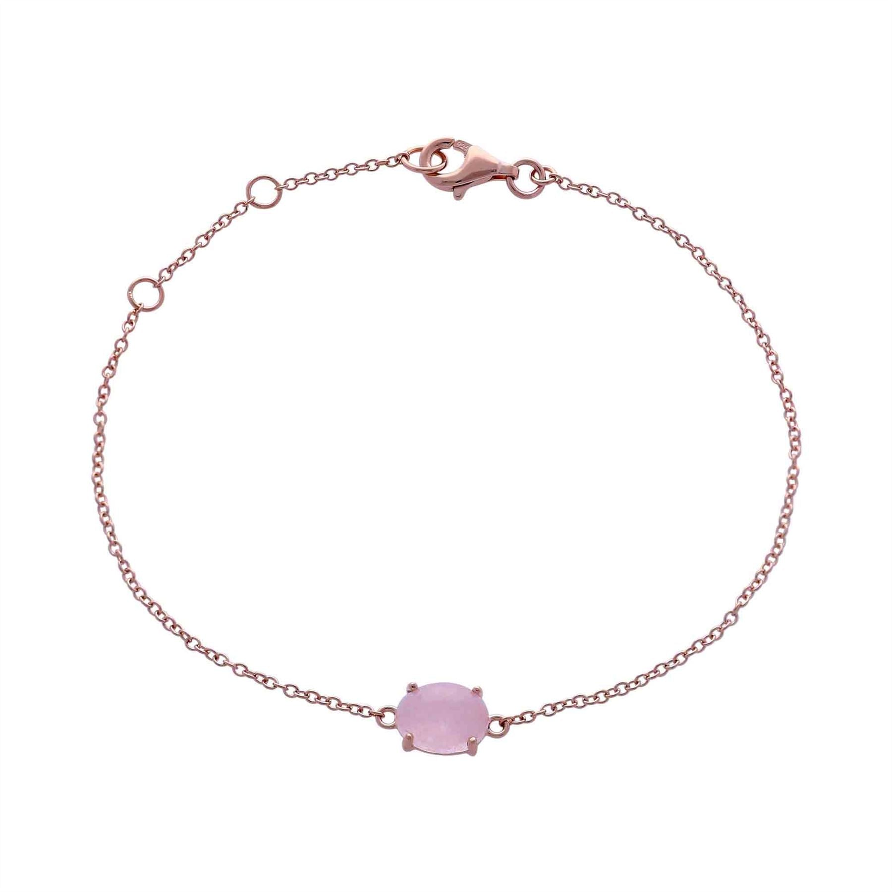 Bracelet Classique Argent 925 Morganite Opaque Ovale