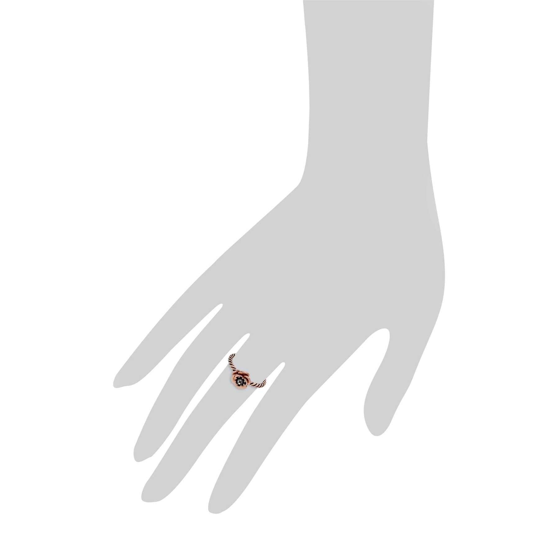 Gemondo Femmes Plaqué or Rose Argent Sterling Marcassite Fleur Corde Modèle Bague - 0