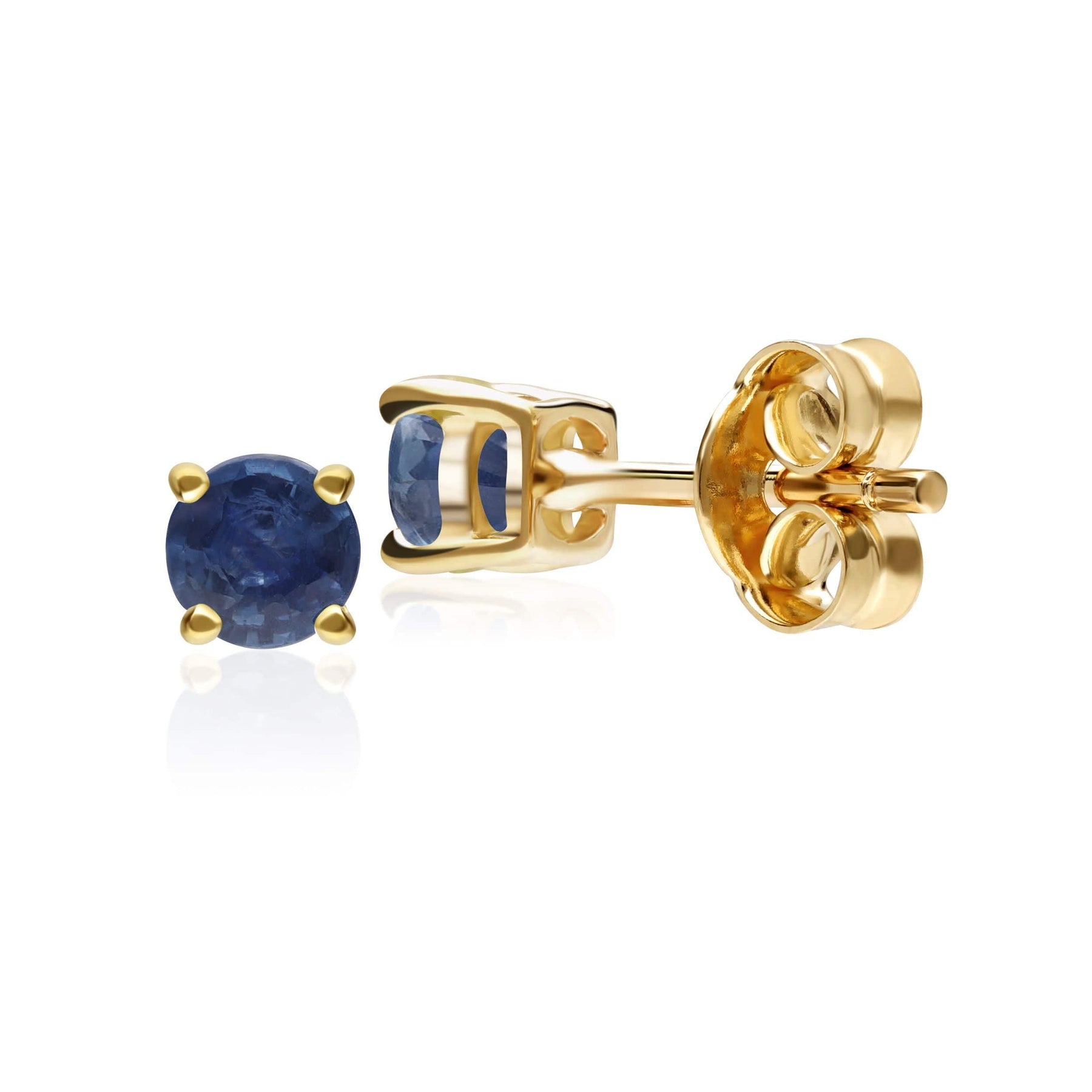 Boucles d'Oreilles Clou Classique Or Jaune 375 Saphir Bleu