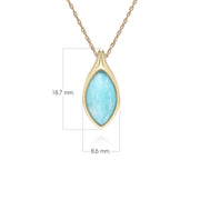 Collier pendentif  classique avec marquise amazonite en or jaune 9 carats