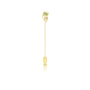 Broche Gardenia Chouette en Or Jaune 9ct avec Emerald et Saphir Blanc