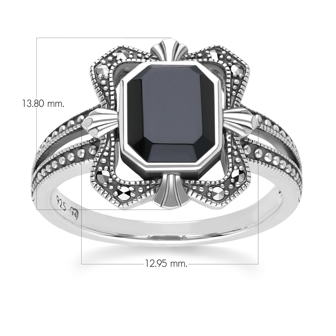 Bague Vintage Argent 925 Style Moderniste | Taille 54 | Bijou Artisan