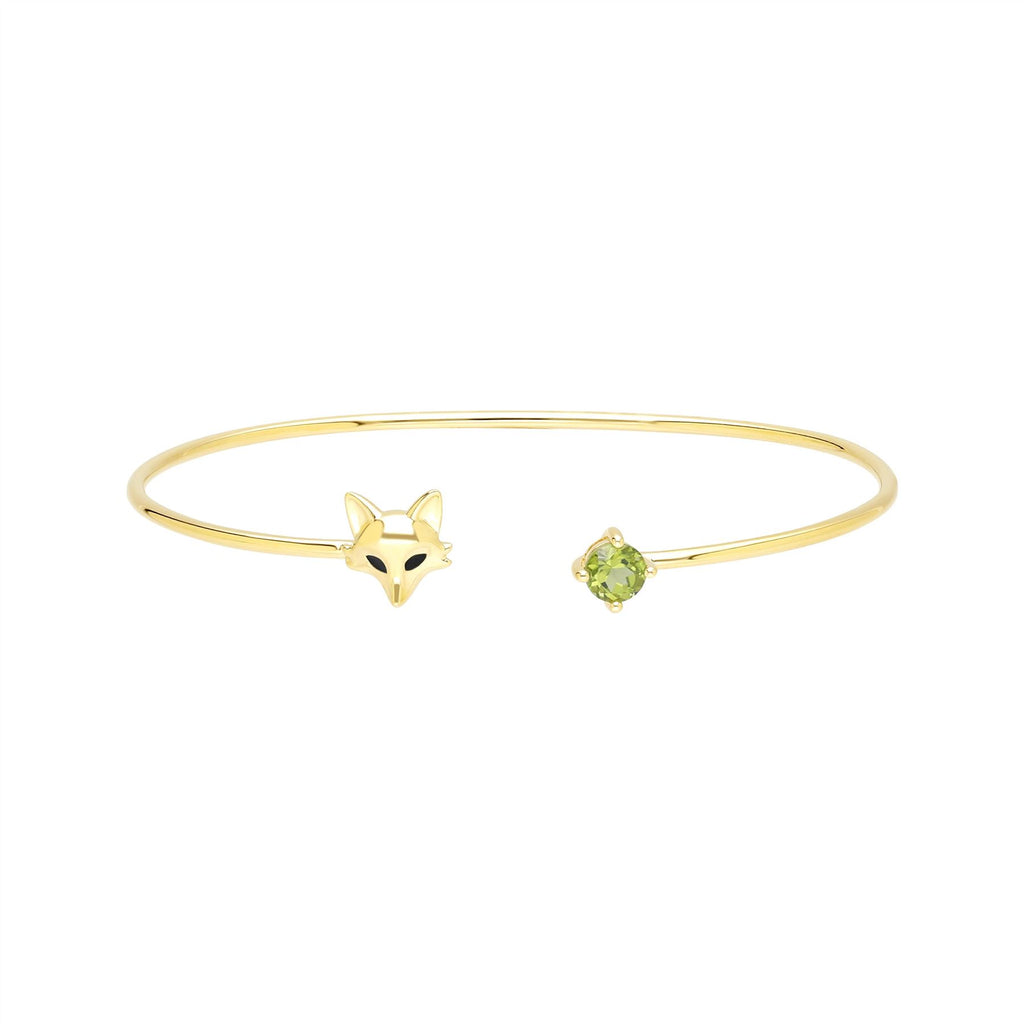 Bracelet Délicat Perles Péridot Et Perles De Culture - Plaqué Or Jaune - Rose-Mimosa NEUF