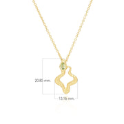 Collier ECFEW™ Creator Serpent en Argent 925 Doré à l'Or Fin avec Péridot