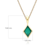Pendentif Classique avec Calcédoine en Or Jaune 9 carats