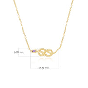 Collier Pendentif Serpent Enroulé ECFEW™ en Argent 925 Doré à l'Or Fin avec Améthyste