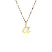 Pendentif Alphabet Lettre A en Or Jaune 9ct avec Diamant