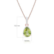 Pendentif Siberian Waltz En Émail Vert Et Péridot Poire En Or Vermeil Rose