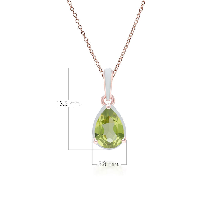 Pendentif Siberian Waltz En Émail Vert Et Péridot Poire En Or Vermeil Rose