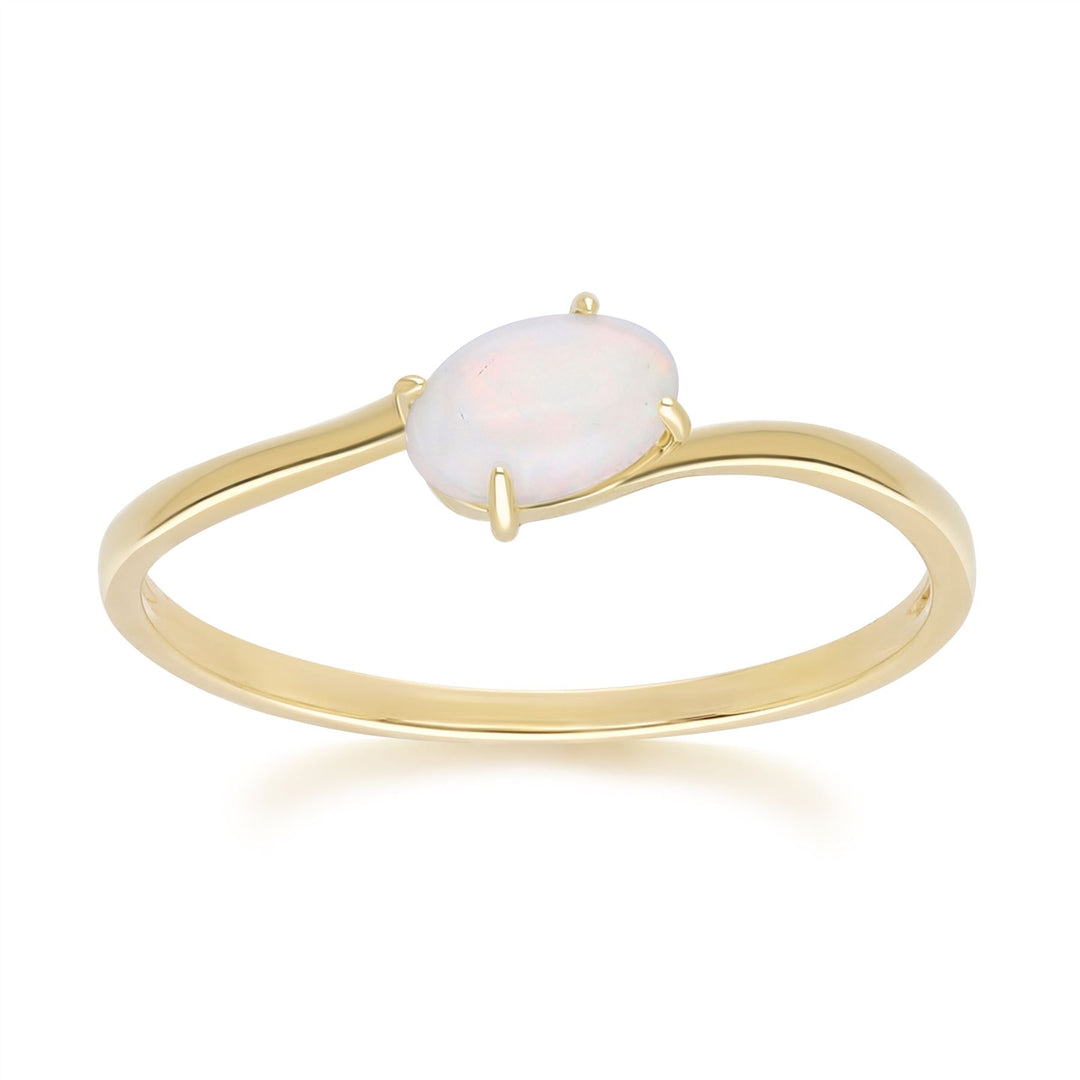 Bague Fantaisie Ovale Opale Et Argent Sterling Taille 46 - Neuf Sans Emballage