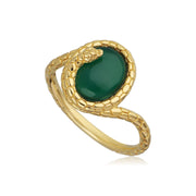 Bague ECFEW™ 'The Ruler' Serpent Calcédoine Teinte Verte