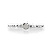 gemondo Opale Bague, en argent sterling 925 0.06ct Opale empillable PIERRE DE NAISSANCE bague