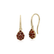 s 9 CT or Jaune Grenade Poire Serti Boucles D'Oreilles Goutte