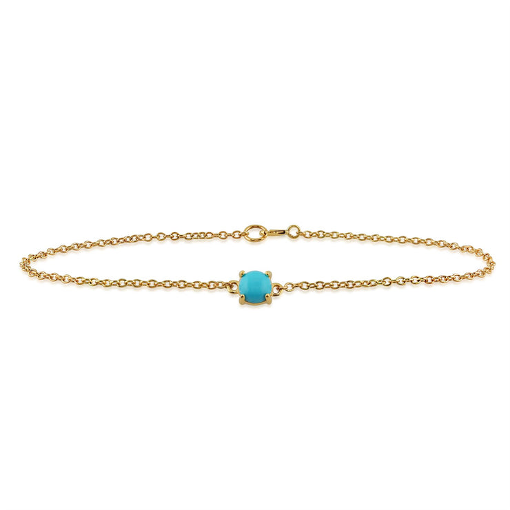 Bracelet Classique Or Jaune 375 Turquoise Cabochon