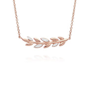 Collier O Leaf Or Rose 375 Diamant