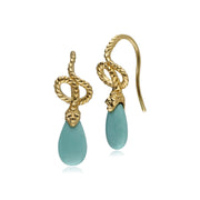 Boucles d’Oreilles Pendantes ECFEW™ 'The Ruler' Serpent avec Turquoise