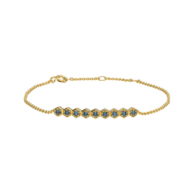 Bracelet Barre Modern Glam Scintillante avec Topaze