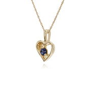 Tanzanite Collier, 9 CT or Jaune Tanzanite Pierre Unique Coeur Pendentif sur 45cm Chaîne