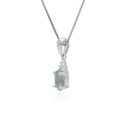 Collier Topaze, Argent Sterling Bleu Topaze Novembre Pendentif avec 45cm Chaîne