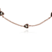 Plaqué or Rose Sterling Argent Petit Coeur Marcassite 19cm Bracelet