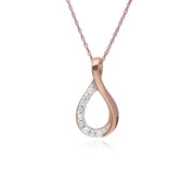 Collier Diamant, 9 CT or Rose Diamant Baiser Pendentif sur 45cm Chaîne