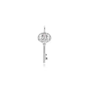 Pendentif Classique Cadenas Cœur Torsadé Argent 925 et Charms Grande Clé Opale