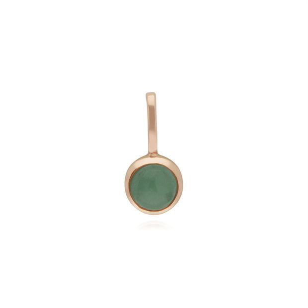 Pendentif Classique Cadenas Cœur Argent 925 Plaqué Or Rose et Charms Jade