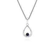 9 ct or Blanc Unique Émeraude & Diamant Poire Pendentif sur 45cm Chaîne