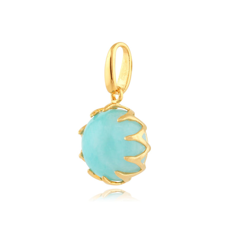 Calo' Amazonite Pastel Collier en 9ct Or Jaune Plaqué Argent Sterling