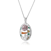 Collier Style Rennie Marckintosh Argent 925 Topaze Rose Ovale