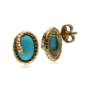 Boucles d’Oreilles Clou ECFEW™ 'The Ruler' Serpent avec Turquoise