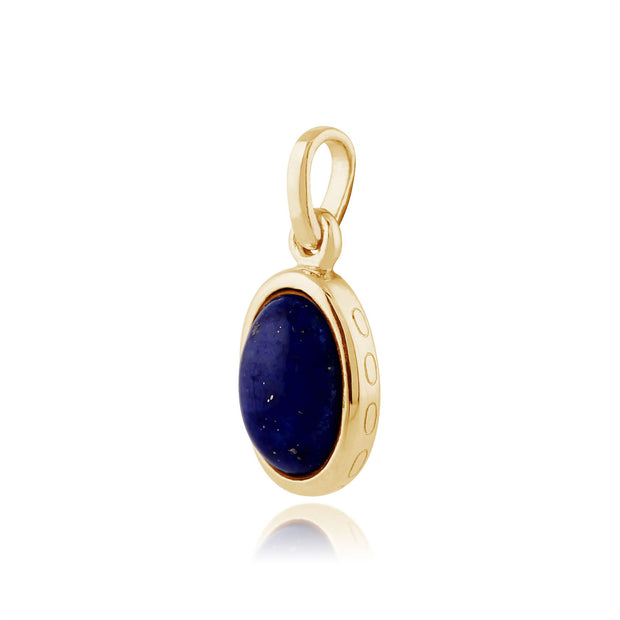 Pendentif Classique Or Jaune 375 Lapis Lazuli Oval