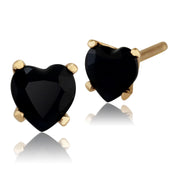 Pendentif et Boucles d'Oreilles Clou Cœur Classique Or Jaune 375 Saphir