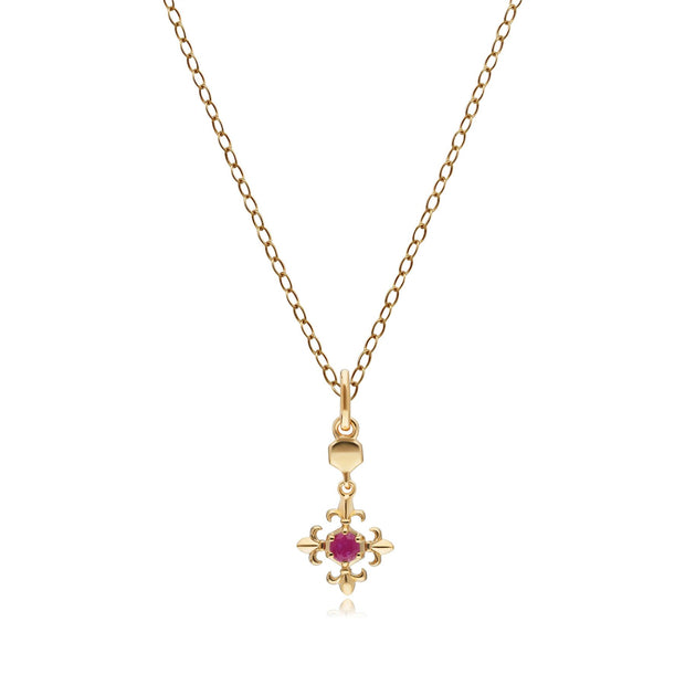 Pendentif ECFEW™ 'The Liberator' Fleur de Lys avec Rubis