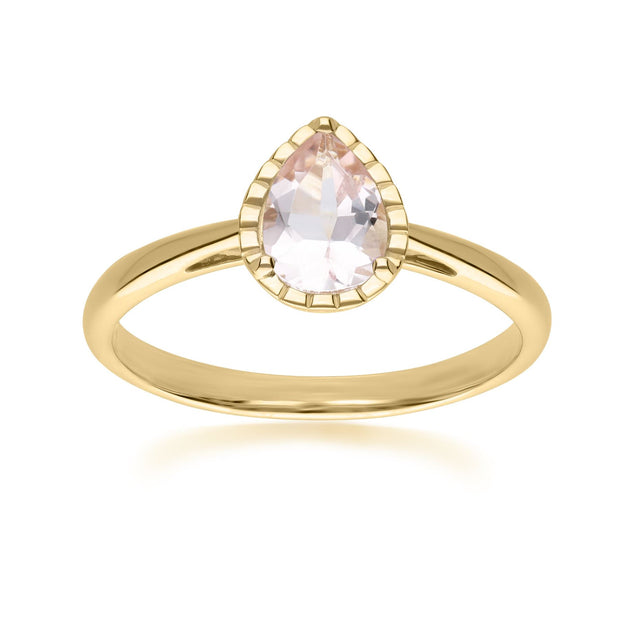 Bague Classique Or Jaune 375 avec Morganite Poire