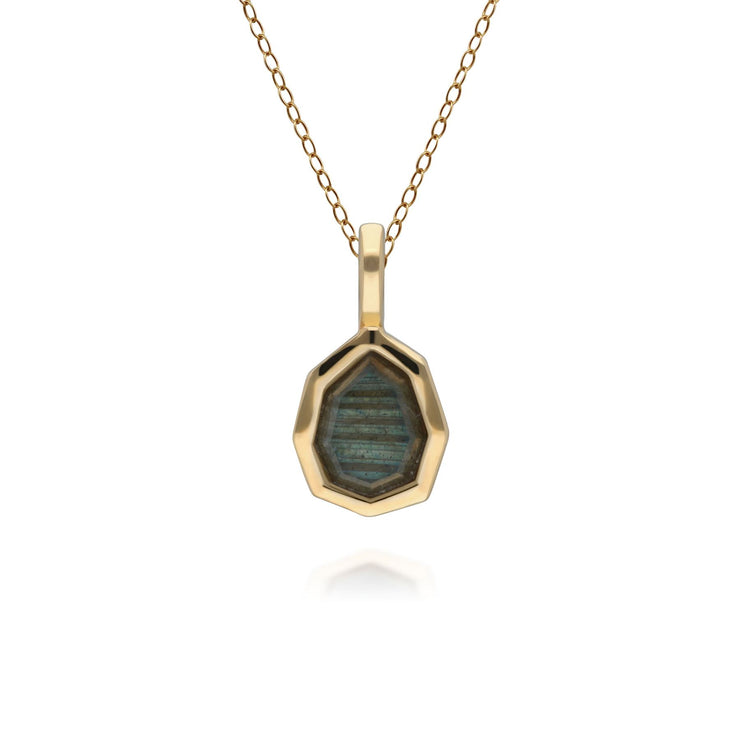 Pendentif Irrégulier B Gem Argent 925 Plaqué Or avec Labaradorite