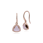 Quartz Rose Boucles D'Oreilles, Rose Plaqué Argent Sterling Prism Pain de Sucre Quartz Rose Boucles D'Oreilles Goutte