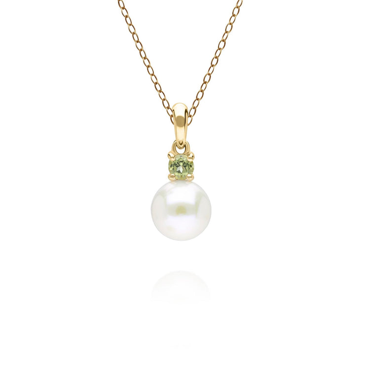 Pendentif Modern Pearl Or Jaune 375 Perle et Péridot