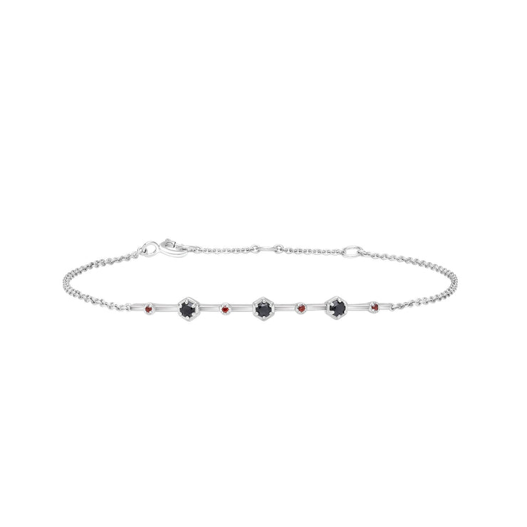 Bracelet Modern Glam Argent 925 Avec Spinelle et Grenat