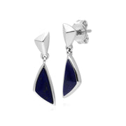 Boucles d'Oreilles Mini Pendantes Argent 925 Lapis Lazuli