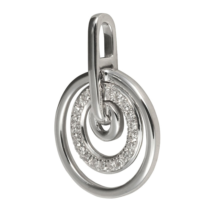 9 ct or Blanc Diamant Trois Bague 45cm Pendentif sur Chaîne