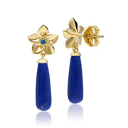 Boucles d'Oreilles Pendantes ECFEW™ 'The Creator' Topaze Bleue et Lapis Lazuli
