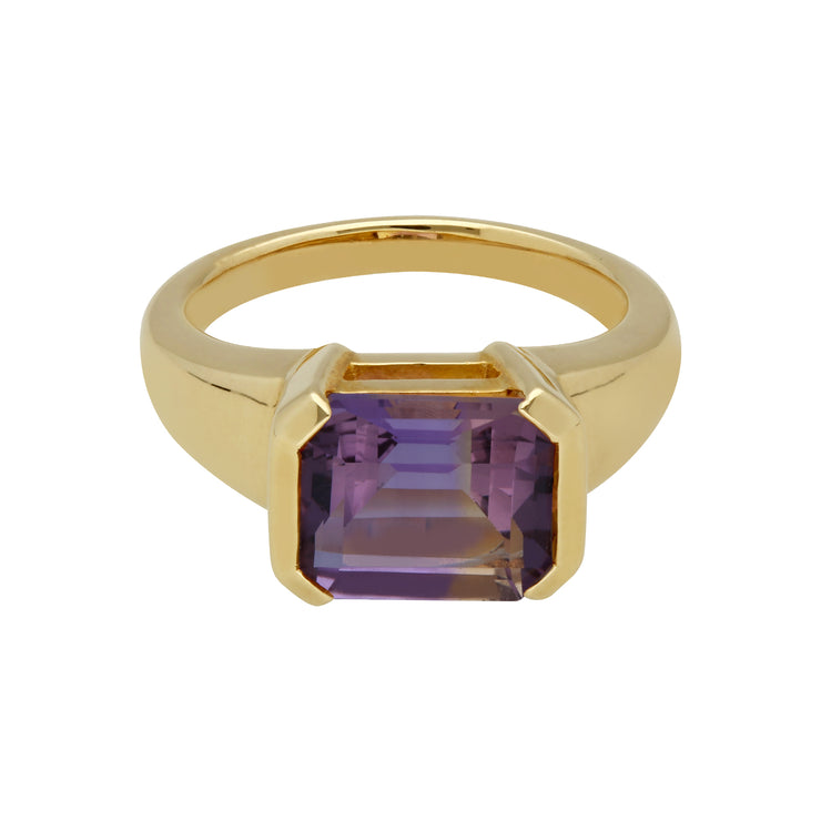 Bague Kosmos Or Jaune 375 Amétrine