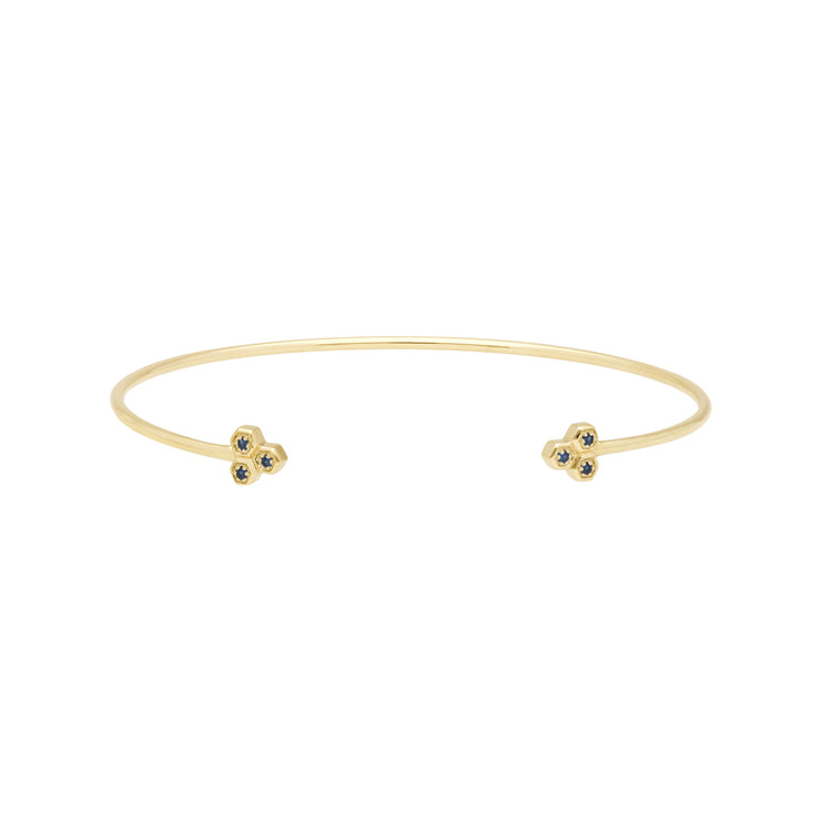 Bracelet Jonc Trilogie Géométrique Or Jaune 375 Sapphire